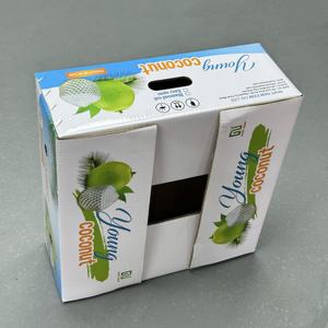 Caja de Cartón Corrugado Ventilada Personalizada para Exportación de Coco, Empaque para Fruta Fresca, Impresión Offset con Orificios de Ventilación, OEM ODM Vietnam - Product Image 3
