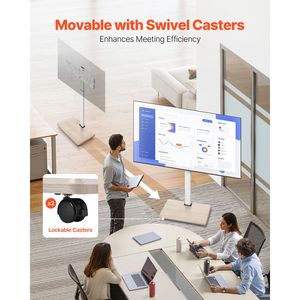 Adjustable 32-70 Inch Screen Mobile <b>TV</b> Cart Rolling Wheel <b>Stand</b> 25 Degree Tilt Home Use Mobile <b>TV</b> Cart Height Adjustment 25 - Product Image 3