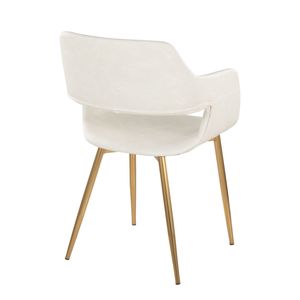Juego de 2 Sillas de Comedor/Accesorio Margarite, Diseño Contemporáneo, Metal Dorado y Cuero Sintético Crema, Diseño Moderno y Elegante - Product Image 4