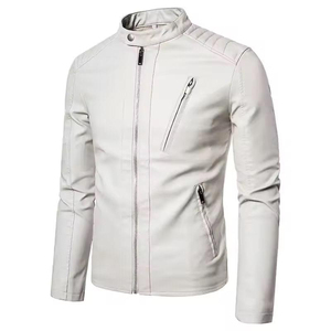 Chaqueta de Cuero para Motocicleta de Hombre, Elegante y Personalizada, de Alta Calidad, para Invierno, con Cierre y Logotipo Frontal - Product Image 2