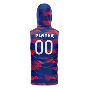 Maillot de football sans manches à capuche pour garçons, uniforme d'équipe personnalisé, imprimé géométrique abstrait sublimé, nom et numéro - Product Image 2