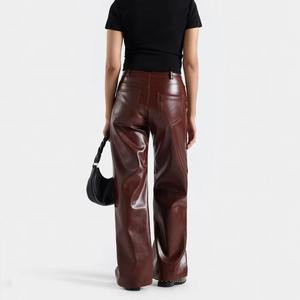 Pantalones de Cuero PU Vintage para Mujer, Cintura Media, Impermeables, Ecológicos, Clásicos, Atemporales, Retro, para Uso Diario - Product Image 2