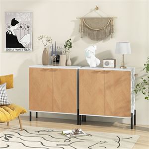 Elegante Credenza Bianca a 2 Ante, Facile da Organizzare, per Cucina, Sala da Pranzo o Ingresso - Product Image 5