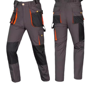 Pantalon de travail en coton pour garçons, durable, été, réparation automobile, soudure, coupe ample, pantalon cargo de travail - Product Image 1
