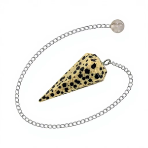 Péndulo único con estampado de leopardo facetado y cadena plateada para meditación Feng Shui y radiestesia, decoración coleccionable de arte. - Product Image 4