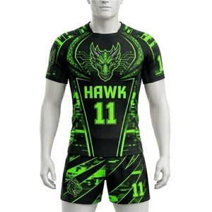 Uniforme de football américain unisexe de haute qualité, personnalisable, imprimé, respirant, anti-humidité, manches courtes, vente en gros - Product Image 1