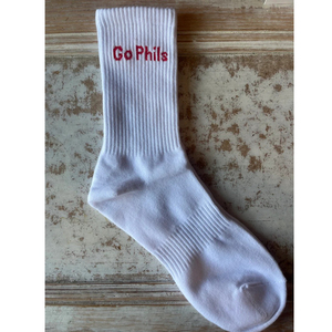 Chaussettes rouges Go Phils 100 % coton tricotées pour homme, usage quotidien, respirantes, style printemps, motif lettres, sport, équipe de baseball, club - Product Image 2