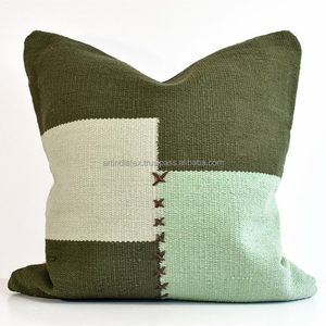 ปลอกหมอนผ้าแจ็คการ์ดโบโฮปักแบบเรียบง่ายทันสมัยขนาด45X45ตกแต่งบ้านผ้าฝ้ายหนารูปทรงเรขาคณิตสีทึบรุ่นยอดนิยมจำนวน - Product Image 2