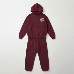 Conjunto de Chándal de Felpa Gruesa Personalizado de 220 g/m² para Hombre, 100% Algodón, Invierno, Oversize, Lavado Ácido, Liso, con Sudadera con Capucha OEM y Transferencia Térmica - Product Image 3