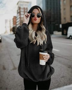 Sweat à capuche en polaire sherpa pour femme, pull chaud en peluche, sweat-shirt d'hiver doux et moelleux pour femme - Product Image 2
