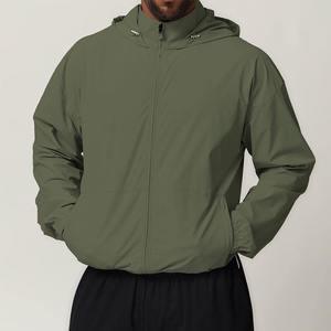 OEM <b>Men</b>’s Custom Hooded Windbreaker <b>Jacket</b> Full-Zip Waterproof Sportswear Lightweight Outdoor <b>Jacket</b> for <b>Running</b> & Hiking - Product Image 3