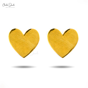ต่างหูเงินแท้ 925 รูปหัวใจชุบทองคำขาวสำหรับผู้หญิง ต่างหูแบบเรียบหรูสำหรับใส่ทุกวัน - Product Image 1