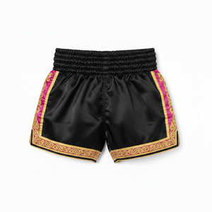 Short de Muay Thai en satin brillant pour homme, ensemble de sport MMA (arts martiaux mixtes) avec maillot et short de fitness, rashguard 100 % polyester, coupe classique - Product Image 2