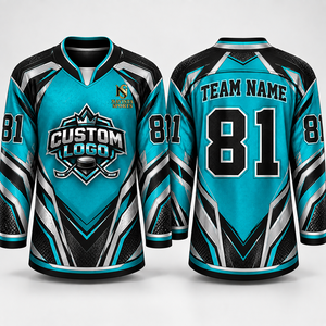 Jersey de Hockey sobre Hielo Sublimado Personalizado de Alta Calidad para Hombres Adultos, Servicio OEM al por Mayor, Logotipo, Nombre del Equipo y Número Personalizados - Product Image 6