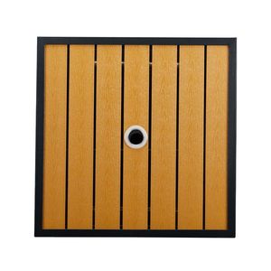 Outdoor Brown Square PE Rattan End Table Wicker Side Table with Umbrella Hole for Patio Garden Poolside Deck Storage Space - Product Image 6