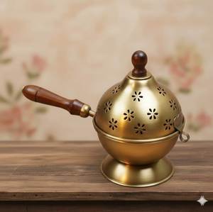 Quemador de Incienso Árabe de Latón Hecho a Mano, Porta Bakhoor Decorativo, Accesorio de Decoración y Fragancia de Lujo para el Hogar - Product Image 5