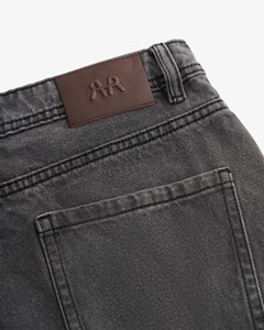 Routine Comfortable Men's Black Wide Leg Fit Denim <b>Jeans</b> Casual Fit Mid Waist <b>Button</b> Fly Casual Trousers 10F26DPA074 - Product Image 4