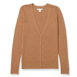 Cardigan en tricot bleu clair pour femme, manches longues, col en V, boutons sur le devant, couleur unie, respirant, style vintage, vêtements d'hiver - Product Image 3