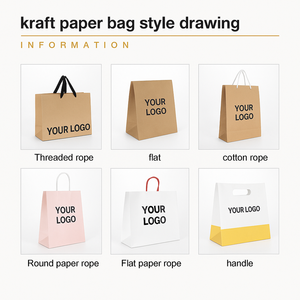 Bolsas de Compra de Papel Kraft con Logotipo Personalizado al por Mayor, Bolsas de Embalaje de Regalo Marrones, Blancas y Negras para Ropa y Zapatos - Product Image 5