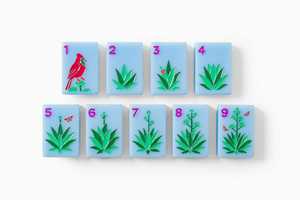 <b>Resin</b> <b>Crafts</b> Wholesale Custom Portable 1-Layer Engraved Mahjong Tiles Set Light Blue Acrylic American Mahjong Tiles - Product Image 3