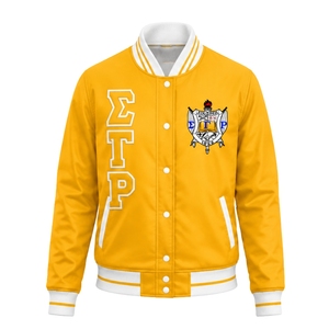 Blouson Bomber en Satin pour Femme Sigma Gamma Rho avec Poignets Côtelés et Fermeture Éclair – Vêtement Décontracté de Sororité, Tendance, Personnalisable avec Logo - Product Image 1