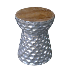 Industrial Metal Drum <b>Stool</b> With Wooden Top <b>Storage</b> Ottoman Living Room Furniture Home Decor Accent Piece - Product Image 5