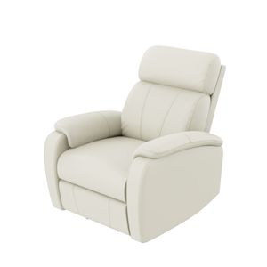 Poltrona Reclinabile Elettrica Bianco Crema con Controllo a Due Pulsanti per Soggiorno o Camera da Letto - Product Image 1