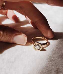 Anillos de Compromiso con Diamantes en Forma de Estrella, Oro Sólido de 14k, Brillantes, Redondos, Cultivados en Laboratorio, con Bisel, Solitario, Minimalista, para Propuesta de Matrimonio o Aniversario - Product Image 6