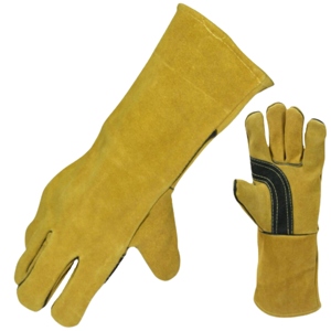 Gants de soudage de sécurité robustes certifiés CE, anti-vibration, imperméables, en cuir de vachette pleine fleur renforcé 11 oz, résistants à la chaleur et à l'abrasion - Product Image 1