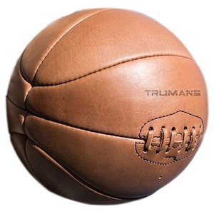 High Quality Genuine Leather Vintage <b>Basketball</b> Retro Old School Antique Style Handcrafted <b>Size</b> 6 Unique From Pakistan - Product Image 4