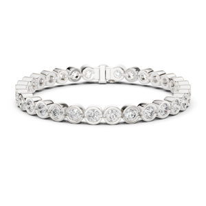 10K White Gold Diamond <b>Bracelet</b> Round Cut 4mm 31 Stones Luxury Sparkle Party Wedding Elegant Fine Jewelry Gift for Women Wear - Product Image 1