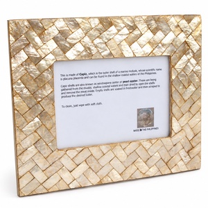 Decorative Capiz Shell Photo <b>Frame</b> MDF Wood Tabletop <b>Picture</b> <b>Frame</b> for Living Room Home Decor - Product Image 1