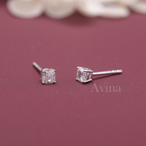IGI Certified Lab Grown Diamond Cushion Cut <b>Stud</b> Earrings 9K White / Yellow & Rose Gold Solitaire Diamond Earrings - Product Image 3