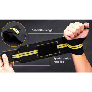 ASKIM IMPEX Sangles de soutien pour poignets noires avec rayures bleues, fermeture auto-agrippante pour exercices de gymnastique, étirements et sécurité sportive - Product Image 6