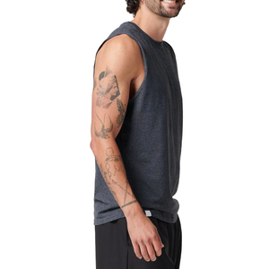 ODM Men Street Style Hip Hop Tank Top Custom Graphic Print 100% Soft Cotton Polyester Casual Sporty Sleeveless TankTops Tee - Product Image 2