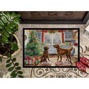 Chesapeake Bay Retriever Christmas Cookie-Themed Felpudo antideslizante para interiores/exteriores 18H X 27W Alfombras lavables de pila baja para entrada - Product Image 3