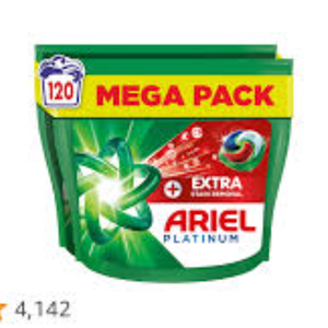 Ariel All-in-One Platinum PODS Liquid Laundry <b>Detergent</b> in Tablets/Capsules, 120 Washes with Extra Stain Removal for Hygiene - Product Image 6