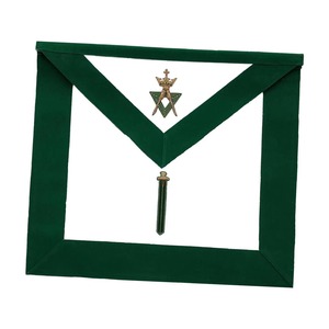 Tablier en velours vert ethnique de qualité supérieure pour les grades maçonniques Junior Deacon Allied, pour les ordres de regalia maçonniques, toutes saisons - Product Image 1