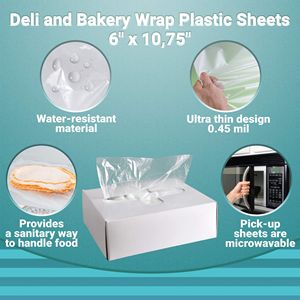 Approvato USDA 0.45 Mil ultrasottile 6X10 3/4-confezione 10000 pellicola di plastica Pop-Up in polietilene 6X10.75 per involucro di gastronomia da forno - Product Image 5