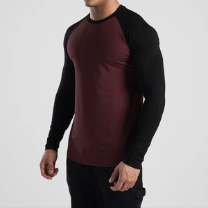 Camiseta de Manga Larga para Hombre, al por Mayor, con Logotipo Personalizado, de la Mejor Calidad, Ajustada, de Spandex/Algodón, de Secado Rápido, Transpirable y Ecológica - Product Image 2