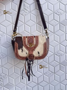 Nouvelle collection de sacs bandoulière légers, imperméables, bohèmes, en cuir véritable de vache, ornés de motifs faits à la main, magnifiques, très vendus pour femmes - Product Image 2