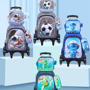 Children's Three-Piece School <b>Backpack</b> <b>Lunch</b> and Stationery <b>Bag</b> Set New 3D Design in Nylon Fabric for Primary Students - Product Image 5