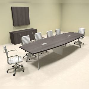 Designer <b>Office</b> Table CNC Metal Grill Detail E1 Plywood HPL Surface <b>Large</b> Executive <b>Desk</b> With Heavy Duty Metal Legs - Product Image 2