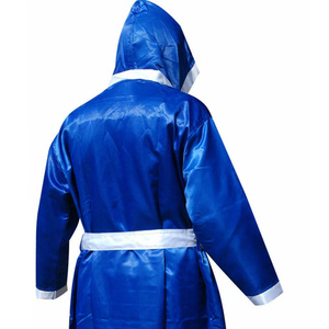 Top Quality Custom Design Comfortable Breathable Satin Silk Robe Wholesale Boxing Hood Robe Customized Martial Art Wear AI-BR-06 - Product Image 5