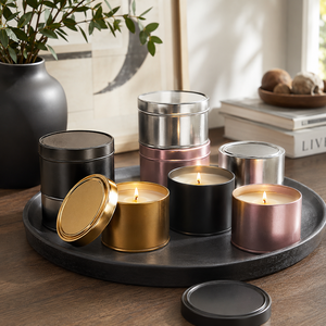 Vente en gros d'usine : Bougies d'aromathérapie en boîte, cadeaux artisanaux, emballage créatif en métal - Product Image 1