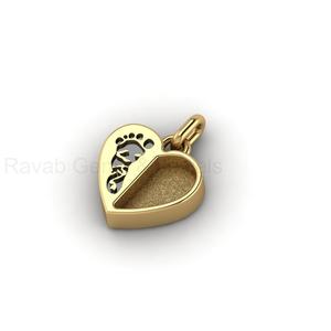 Plata de Ley 925 Sólida, Chapada en Oro de 14K, Dije de Corazón Personalizado con Huellas de Bebé, Engaste de Bisel, Joyería de Resina DIY para Recuerdo - Product Image 5