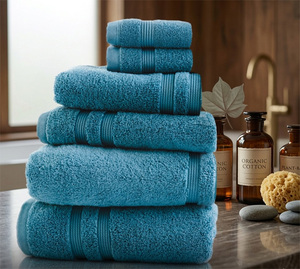 Serviettes de bain en coton biologique avec logo personnalisé, écologiques, séchage rapide, douces et absorbantes pour hôtels, restaurants et maison - Product Image 1