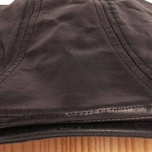 Factory Price Faux Leather Baseball Cap Custom Embroidery Snapback <b>Black</b> Genuine Leather Baseball Cap Classic Outdoor Winter - Product Image 3