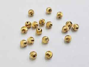 Cadena de Oro de 22K con Bolas de Perlas |   Cuentas espaciadoras huecas con corte de diamante para la fabricación de joyas - Product Image 3