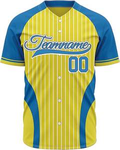 Maillot de baseball personnalisé en coton biologique respirant à manches courtes avec broderie - Product Image 3